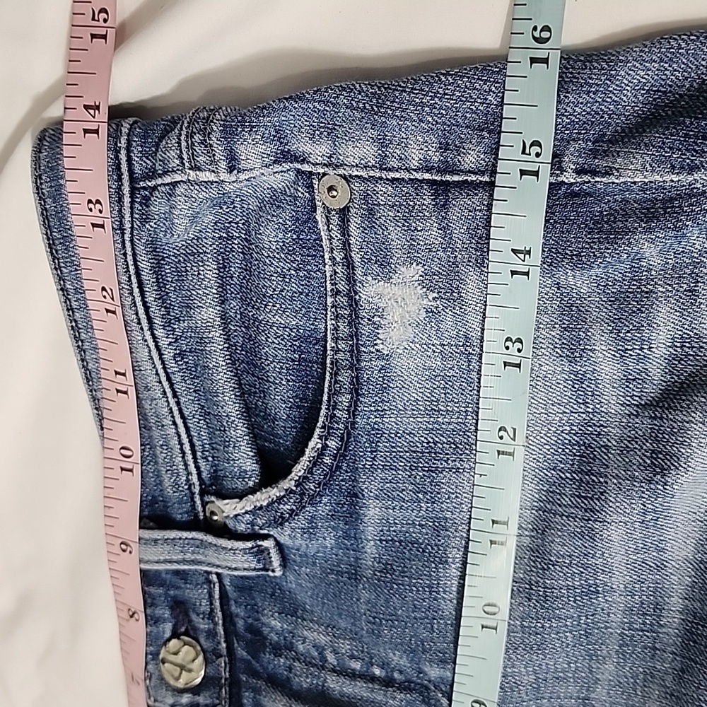 Ag Adriano Goldschmied Stevie cuff jeans Slim Straight cuffed Sz 25 Medium Wash - Picture 8 of 14